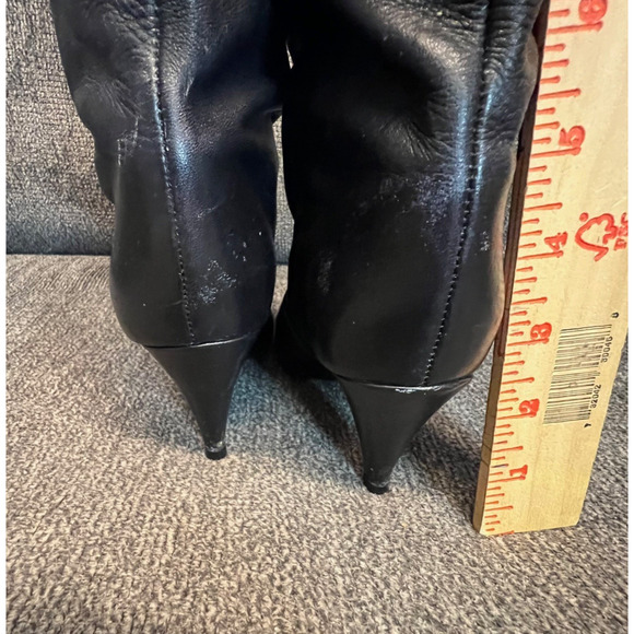 Mister Shoes Black Knee Boots By Markon Footwear Size 5 Classic Witchy Pirate - Picture 5 of 8